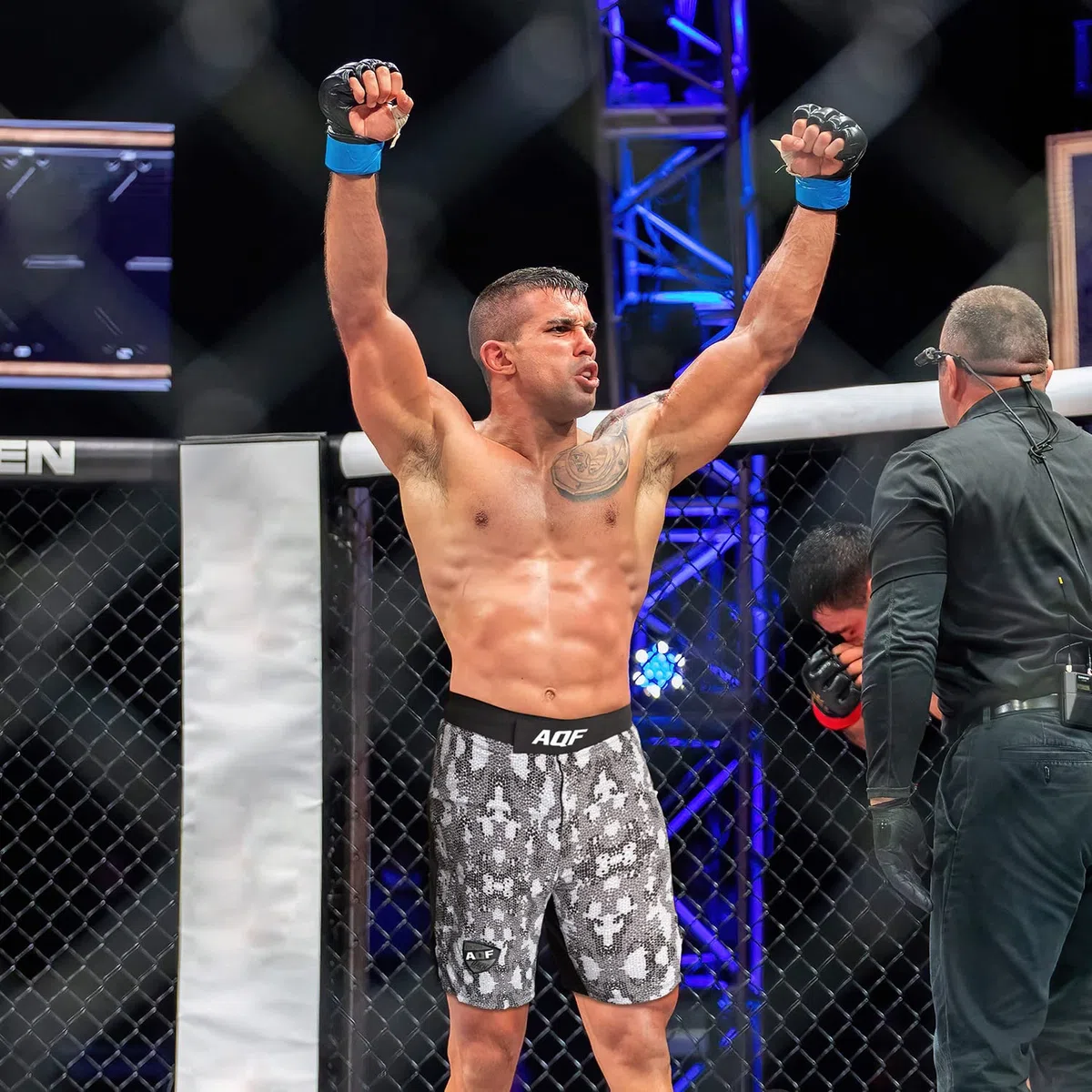 AQF Pantaloncini Uomo, Boxe Pantaloncini, Pantaloncini Uomo Sportivi, Pantaloncini Muay Thai per Boxe Allenamento, MMA UFC Pantaloncino da Lotta in Gabbia Grigio Camo