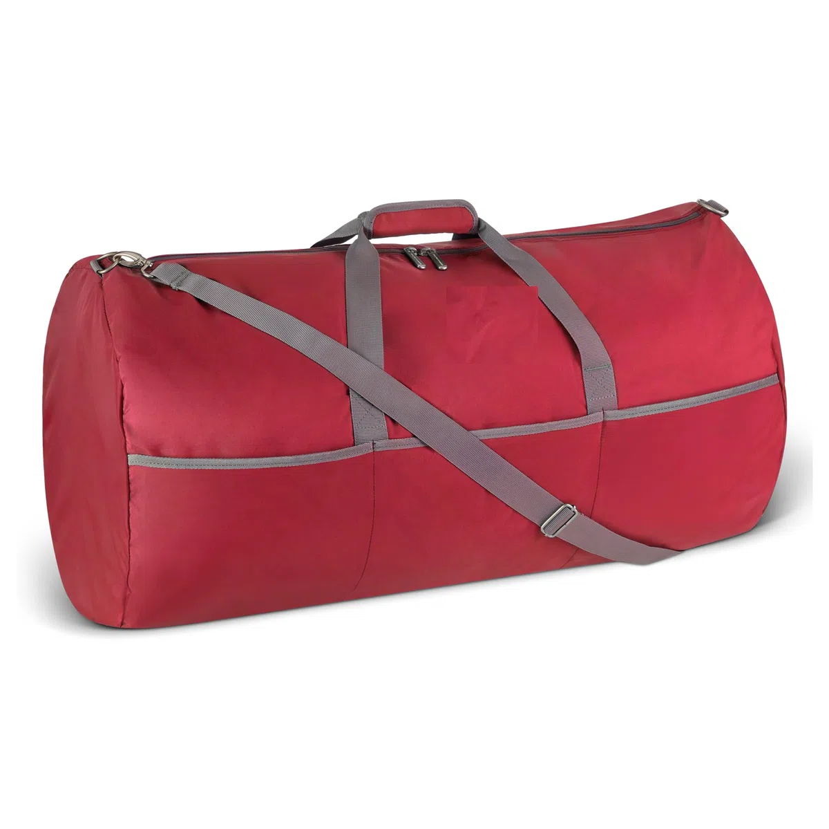 Amazon Essentials, Borsone Pieghevole Extra Large in Nylon da 82,3 cm per Viaggio/Conservazione con Tasche con Cerniera,150 L, Capacità 22,7 kg, Rosso (in Precedenza Amazon Basics)