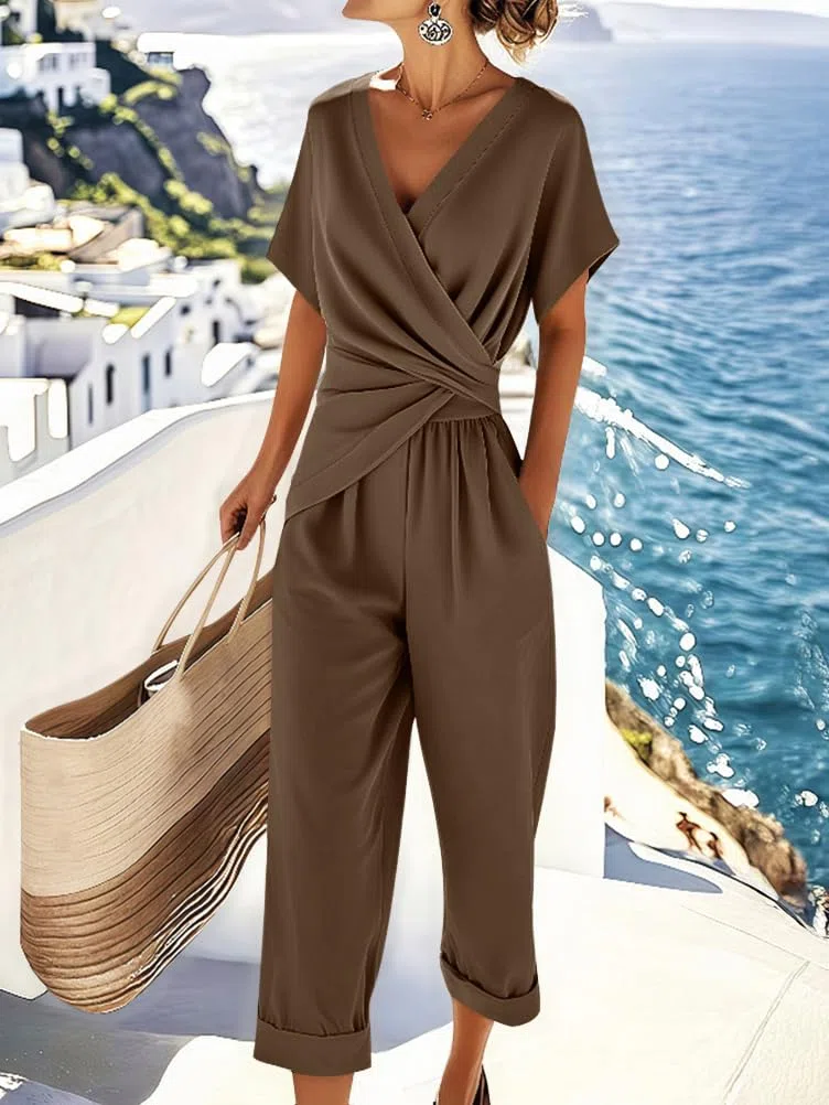 shownicer Completo Donna Elegante Tuta Estivo 2 Pezzi Set Maniche Corte Top E Pantaloni Curvy Completo Due Pezzi Set Completi Tute