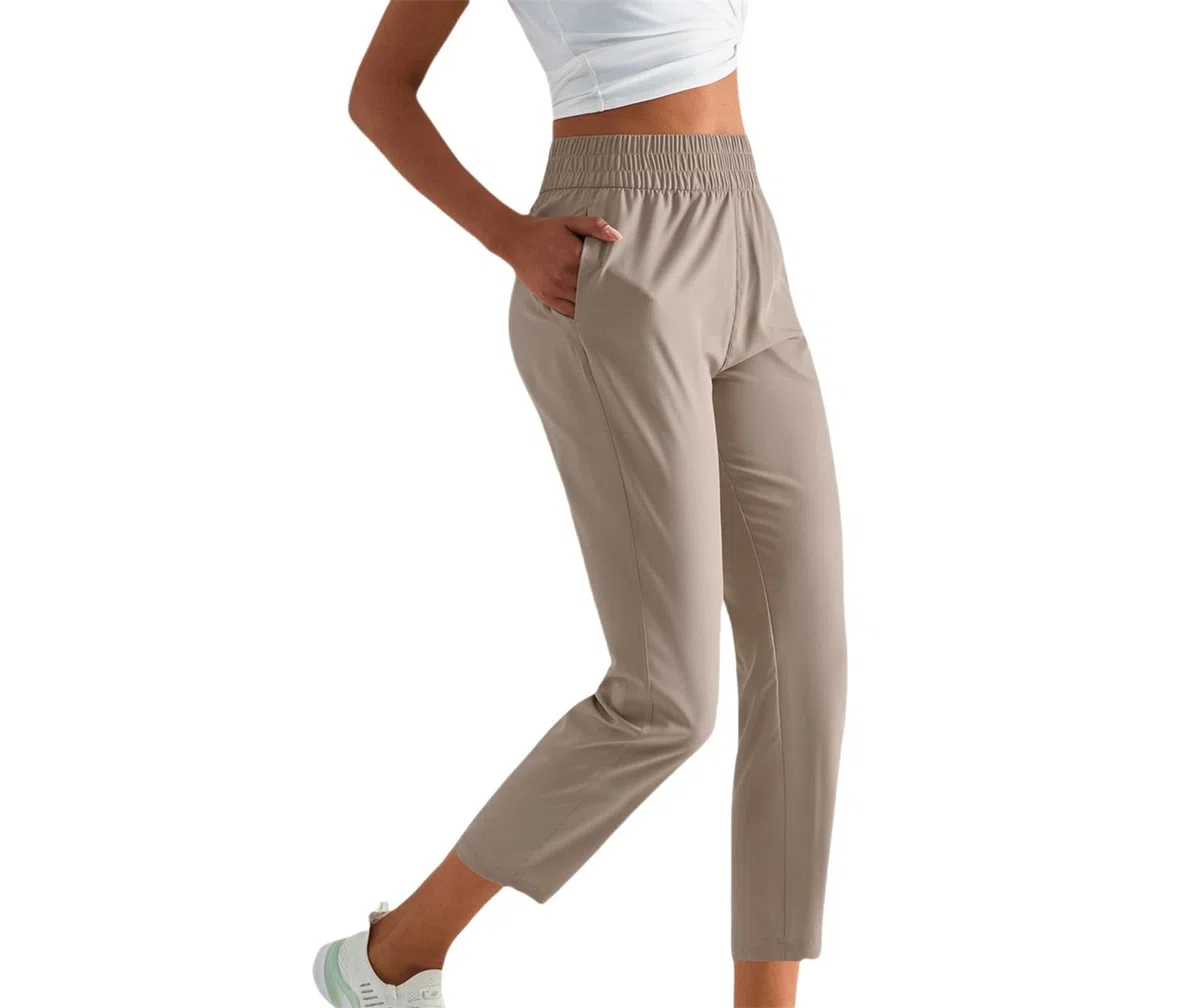 Pantaloni da golf leggeri da donna con tasche 7/8, pantaloni da jogging elasticizzati con caviglia per golf, sport, lounge, viaggi, lavoro