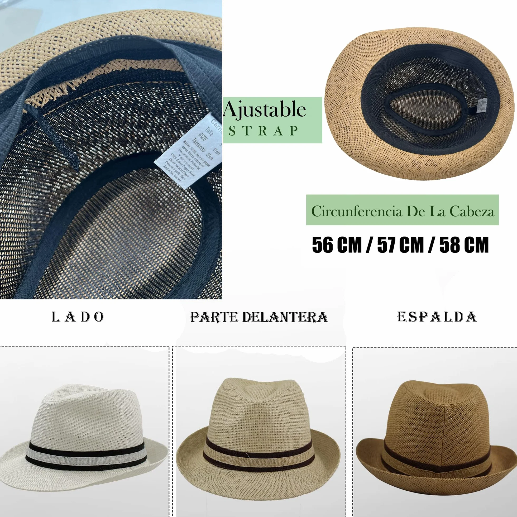 Cappello Paglia Uomo Donna Fedora Borsalino Trilby Berretto Panama Estate Spiaggia ala Corta Moda Unisex