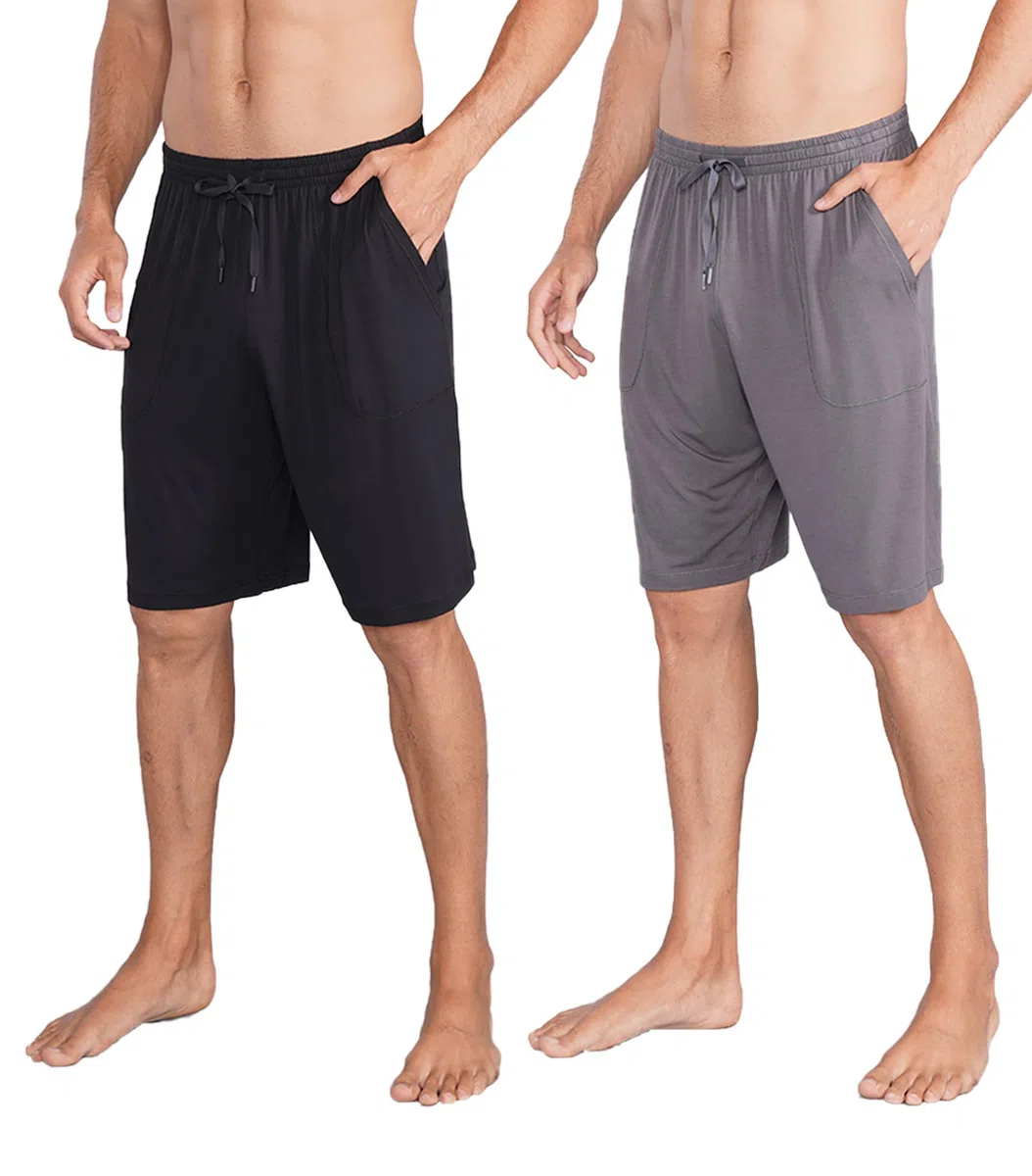 DAVID ARCHY Pigiama da Uomo 100% Cotone, Confortevole Pigiama Corto, Camicia da Notte a Due Pezzi da Uomo a Maniche Corte e Pantaloni con Tasche con Bottoni