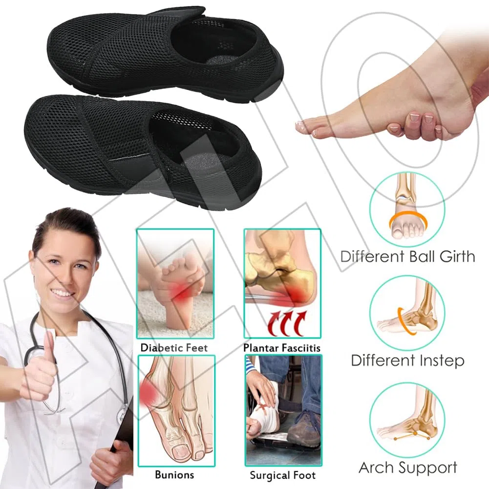 AEHO Scarpe Senza Lacci Donna Confortevole Sneakers Casual all'Aperto Sneakers da Ginnastica Comode Memory Foam Estive Fitness Slip On Scarpa,Nero,37/235mm