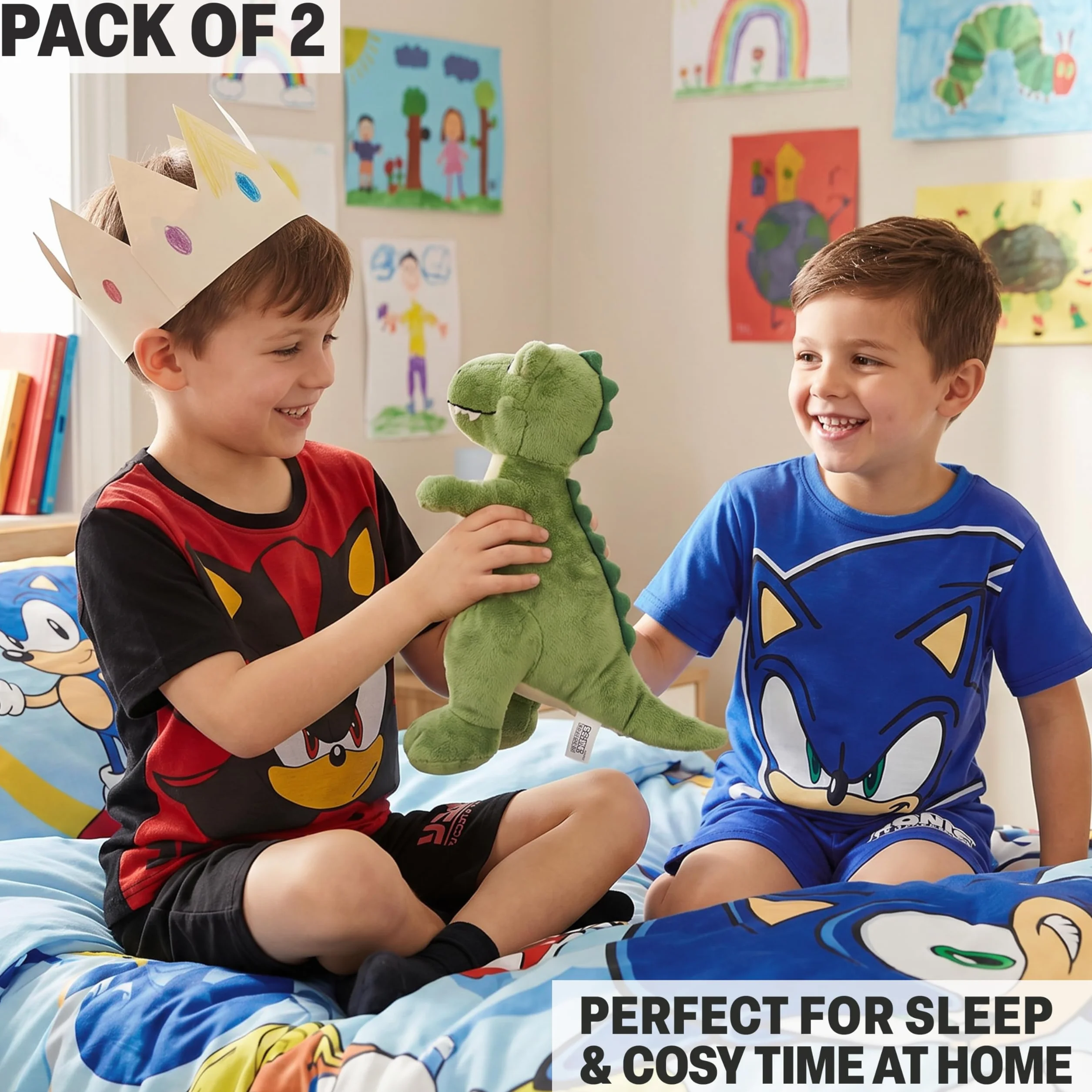 Get Trend Paw Patrol | Spongebob | Sonic The Hedgehog Pigiama Bambino, Pigiami Estivi Bambini Manica Corta, Abbigliamento da Casa Traspirante, Idee Regalo Ragazzo