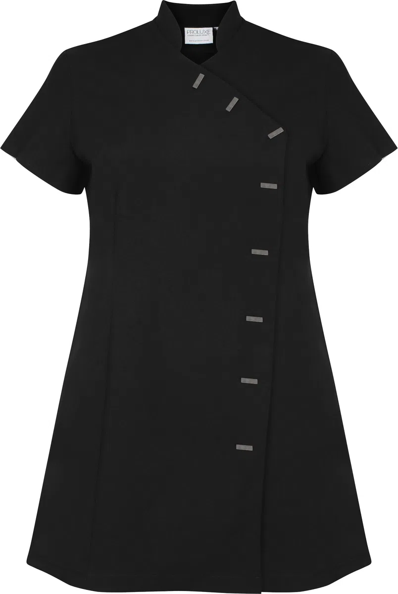 Proluxe Essentials, tunica incrociata sul davanti, per dipendenti di centri benessere, parrucchieri, centri per massaggi, estetisti Black 40