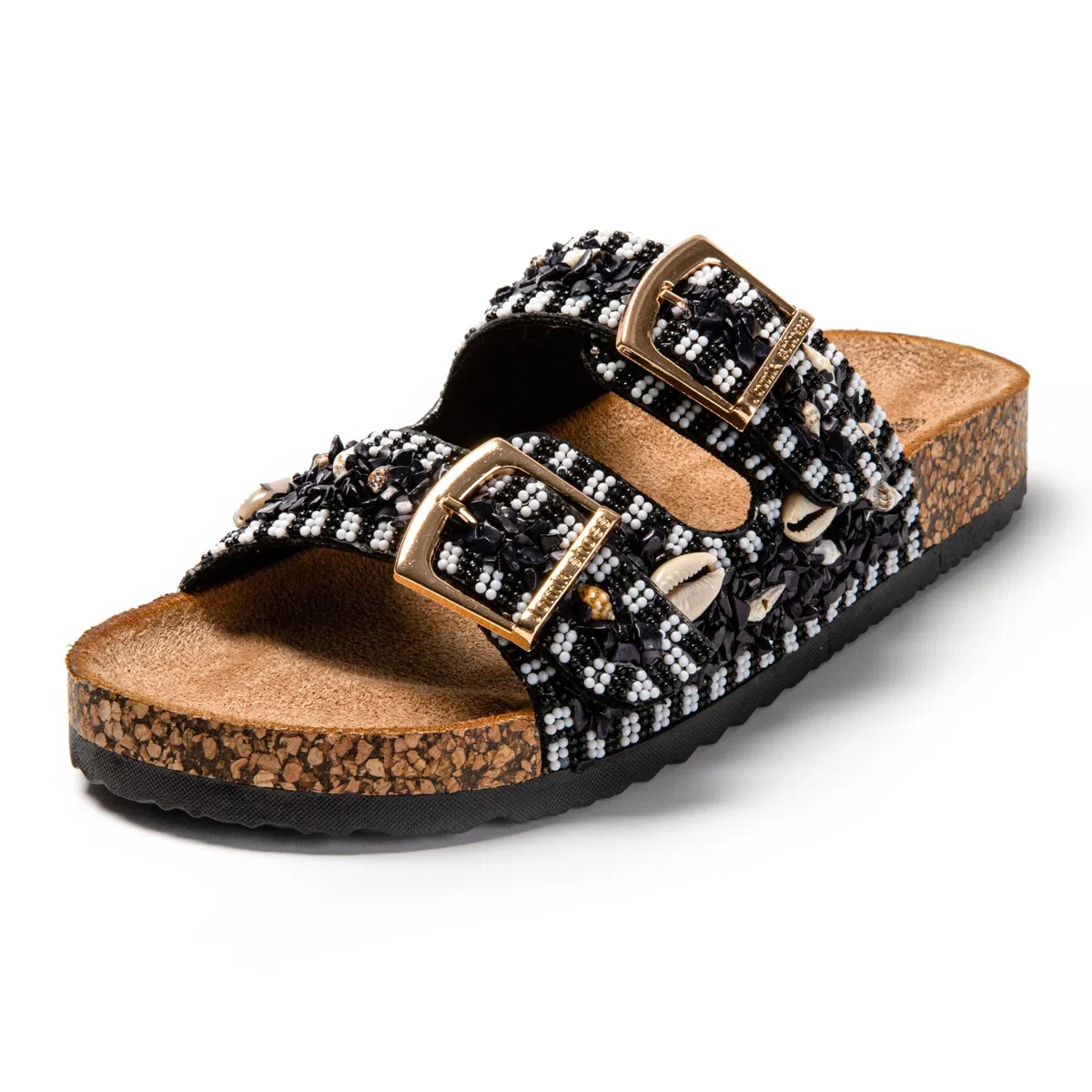 JOMIX Ciabatte Donna Estive Sandali Bassi Comodi Due Fibbie Decorato con Corallo