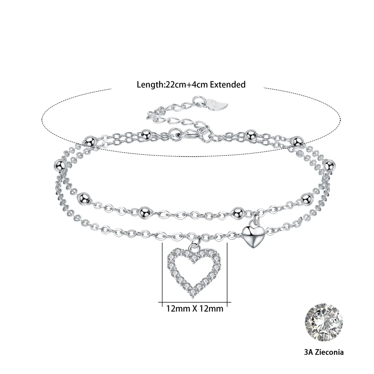 Cavigliera Donna Argento 925 Non Sbiadire Cavigliera-con Confezione Regalo Regali di Gioielli Estivi