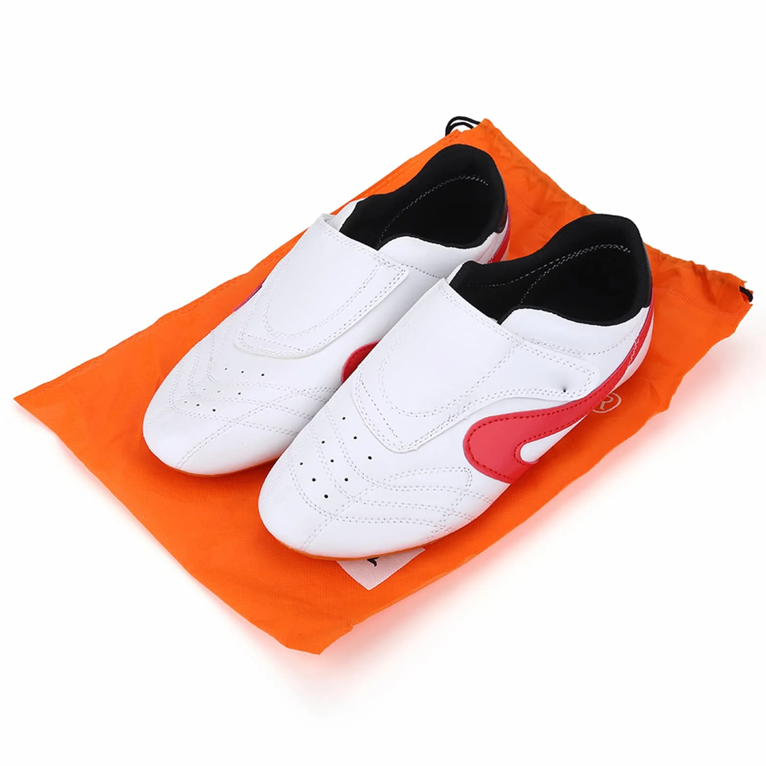 Scarpe da Taekwondo Unisex Traspiranti Boxe Kung Fu Tai Chi Sport Scarpe da Palestra Scarpe Leggere per Bambini Adulti(36-Bianco e Rosso)