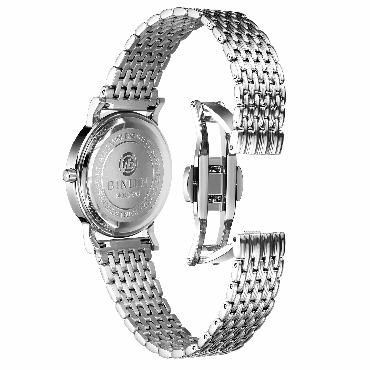 BINLUN Cinturino per Orologio in Acciaio Inossidabile Maglie Ultra Sottili Cinturini Leggero per Orologio Braccialetti di Ricambio Lucidati 12mm/14mm/16mm/18mm/20mm/22mm per Uomo Donna