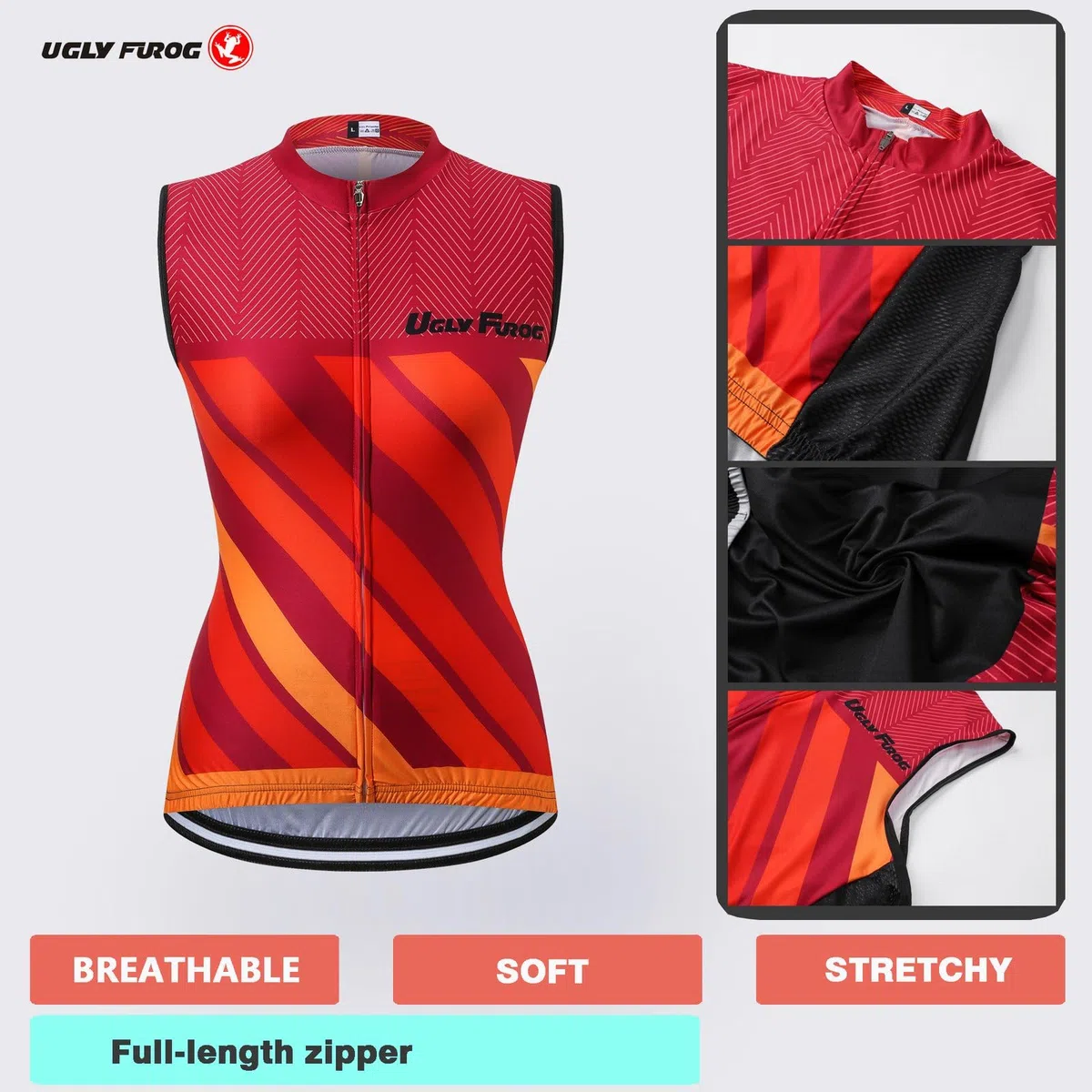 UGLY FROG Magliette Ciclismo Donna, Maglia Ciclismo Senza Maniche Abbigliamento Mountain Bike Maglia