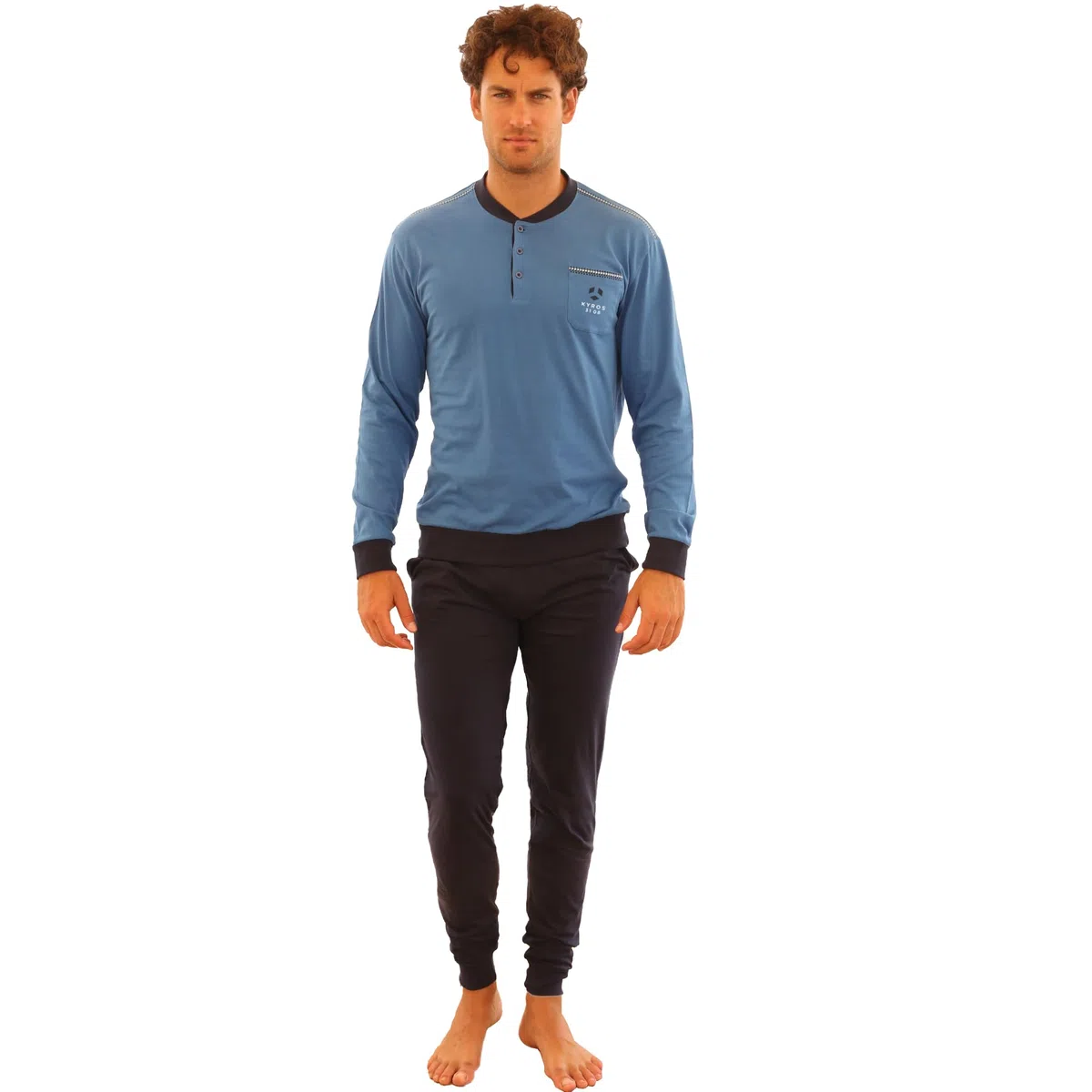 Pigiama Uomo Lungo Estivo 100% Cotone Leggero | Pigiama Uomo Traspirante con Polsini e Elastico in Vita, Ideale Mezze Stagioni | M-XXL | Limited Edition