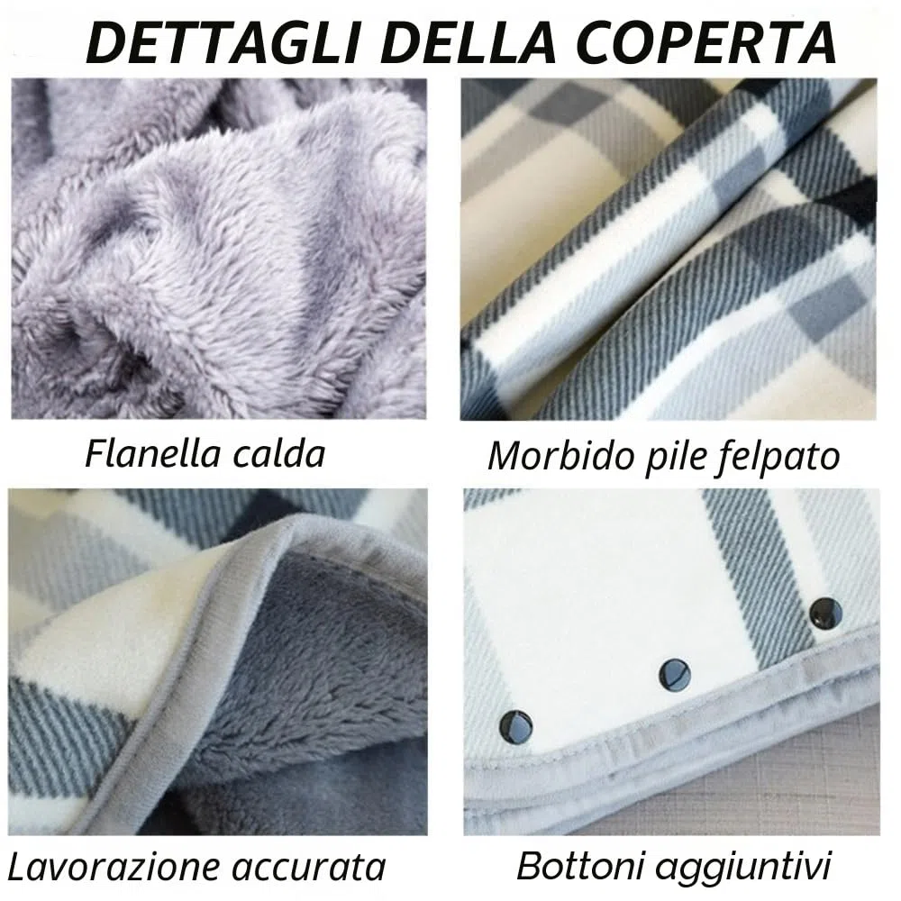 JEMPET Coperta in lana con bottoni - Confortevole poncho Coperta in flanella scialle - Coperte senza maniche in peluche per donne e uomini (grigio)