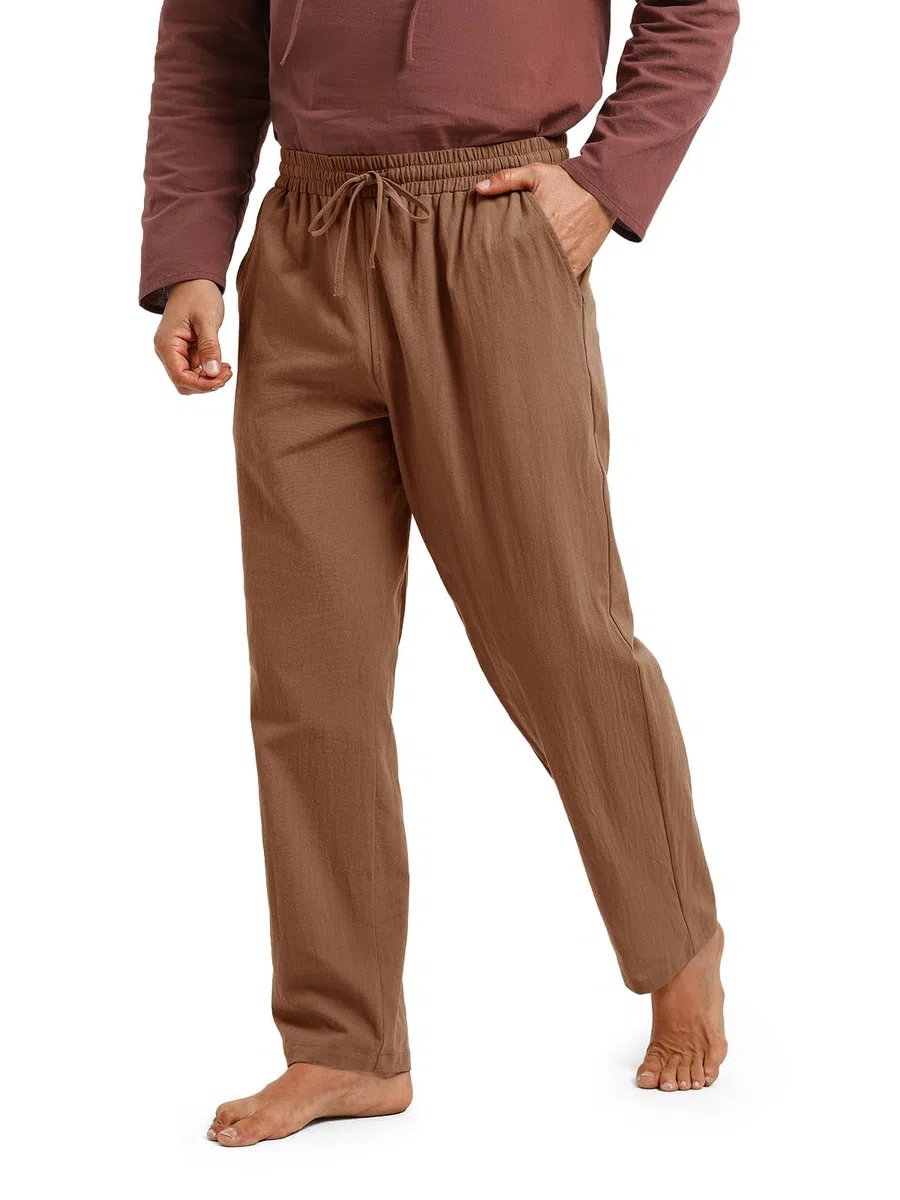 Runcati Pantaloni medievali da uomo vichinghi, rinascimentali, da pirata, per cosplay, costume steampunk, in lino, tinta unita, da spiaggia, per il tempo libero, leggeri e vintage