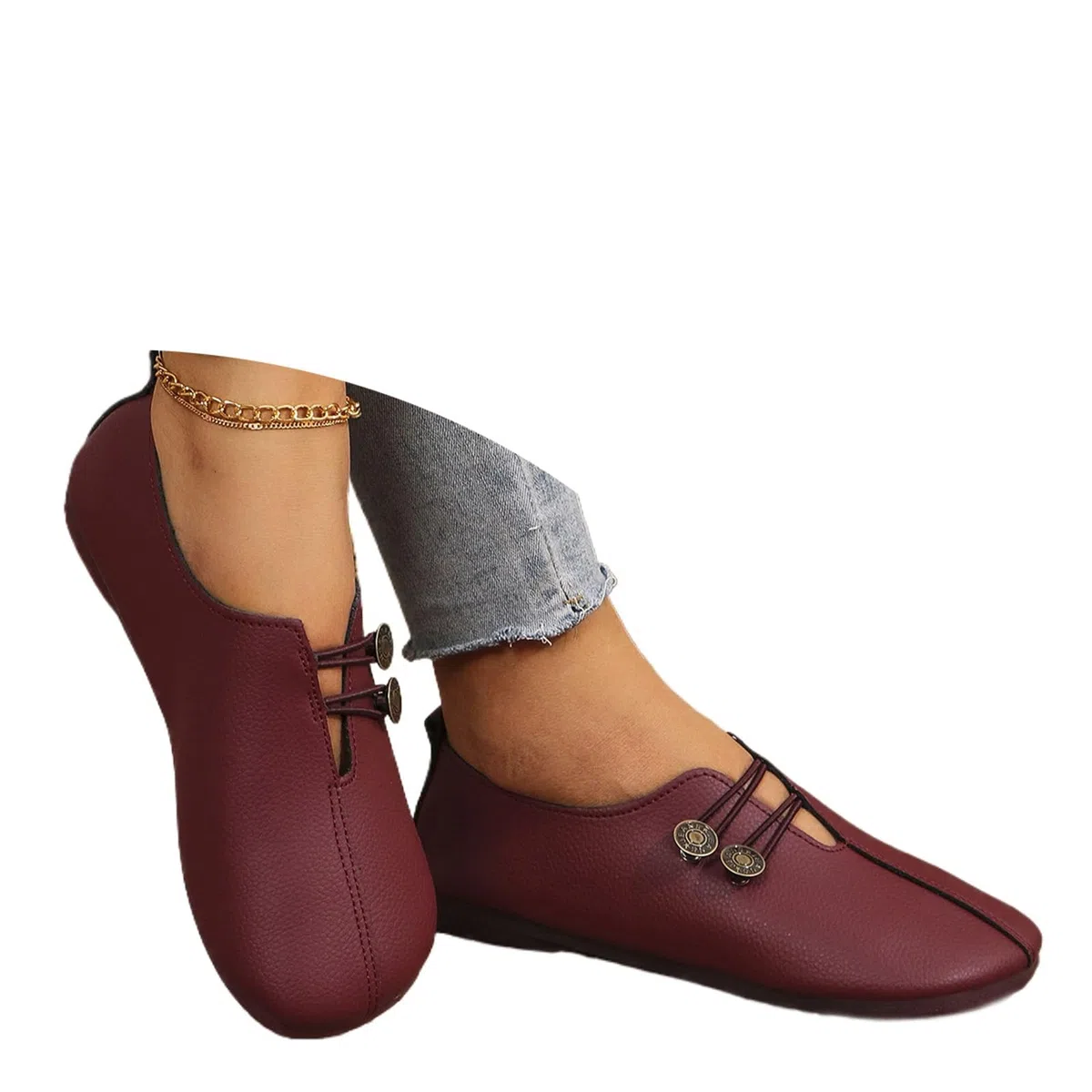 Scarpe ortopediche morbide e flessibili, mocassini retrò larghi da donna, mocassini morbidi e leggeri, punta tonda, scarpe piatte