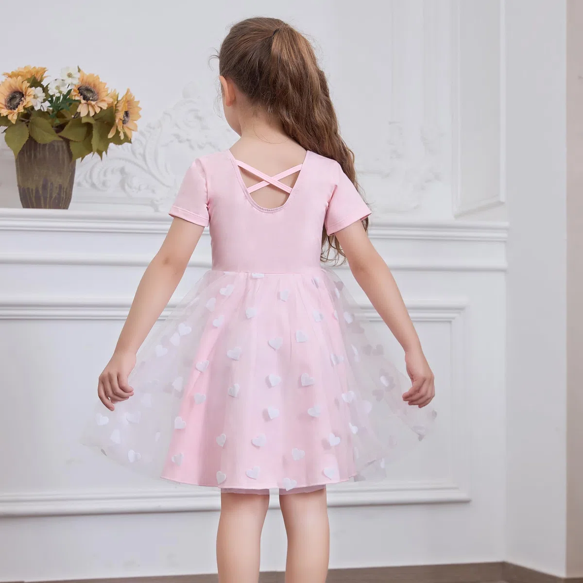 Vestito Bambina Principessa Abiti e Ragazze Cotone Ragazze Vestito Estivo Manica Elegante Abito da Sposa per Feste età 2-13 Anni