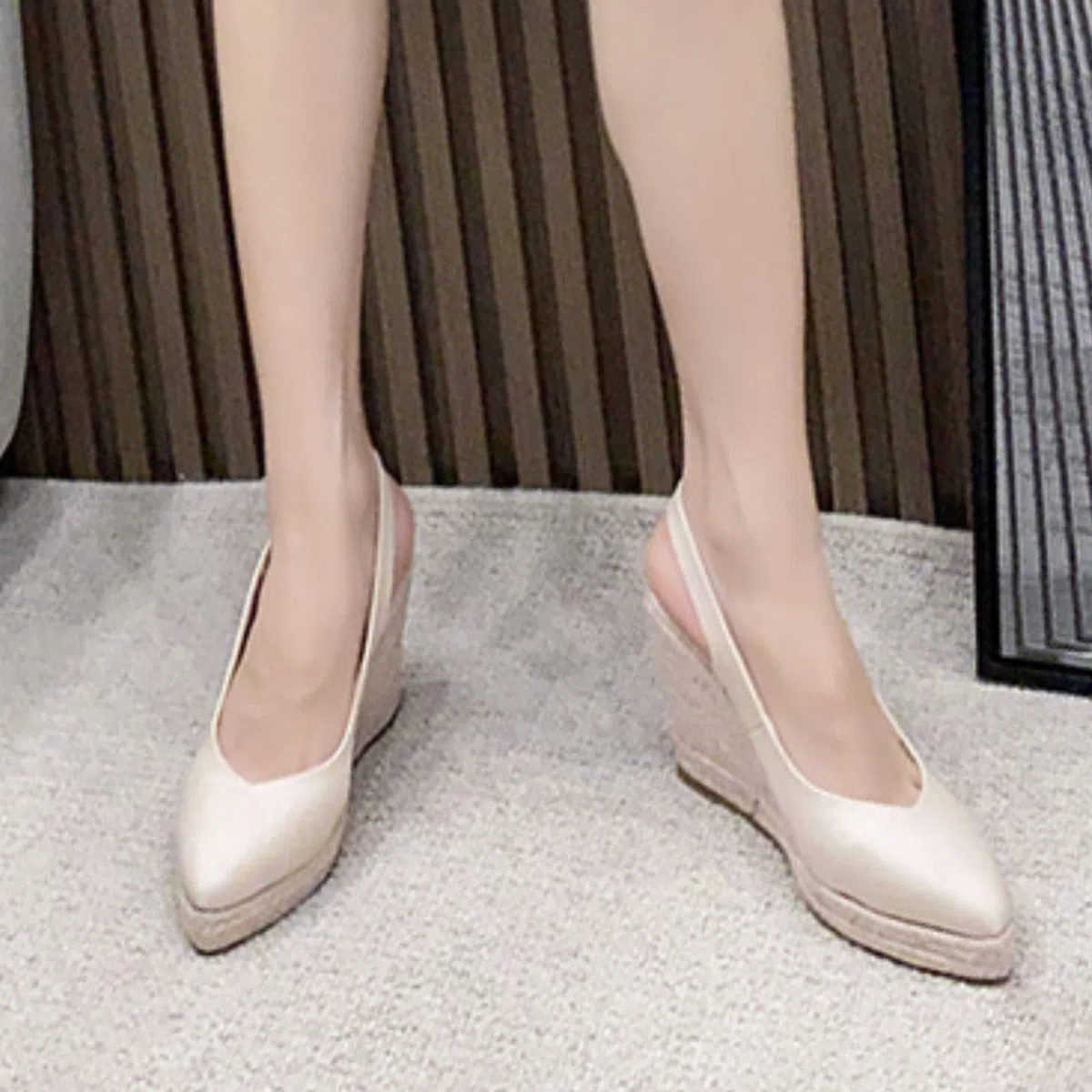 Espadrillas Donna Zeppa Alta Espadrillas a Punta Chiuse Scarpe Classiche Plateau Platform Fibbia O Cinturini Alla Caviglia Morbido Sandalo Bohemia Con Plateau Sandali Con Zeppa Estivi Con Lacci