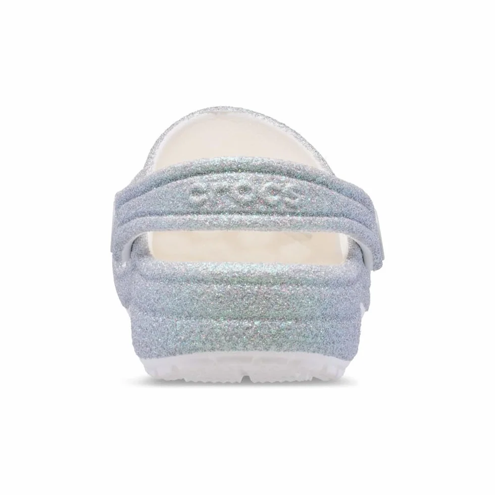 Crocs Classic Iridescent Glitter Cgk, Zoccoli Unisex - Bambini e Ragazzi, Bianco, 30/31 EU