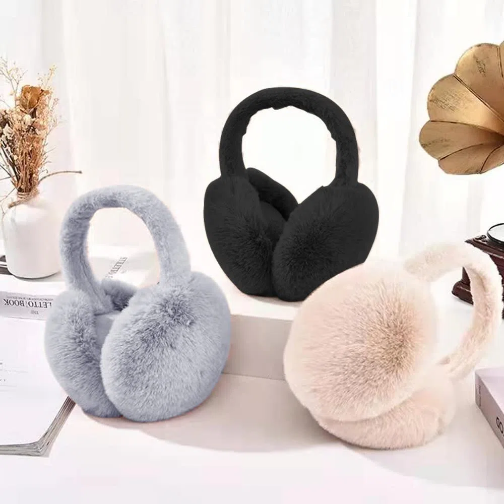 Paraorecchie per Donne Ragazze Caldo Plush Earmuffs Invernali Regolabile Pieghevoli Paraorecchie Morbidi Carino Peluche Copriorecchie Antivento Freddo Scaldaorecchie per Esterno