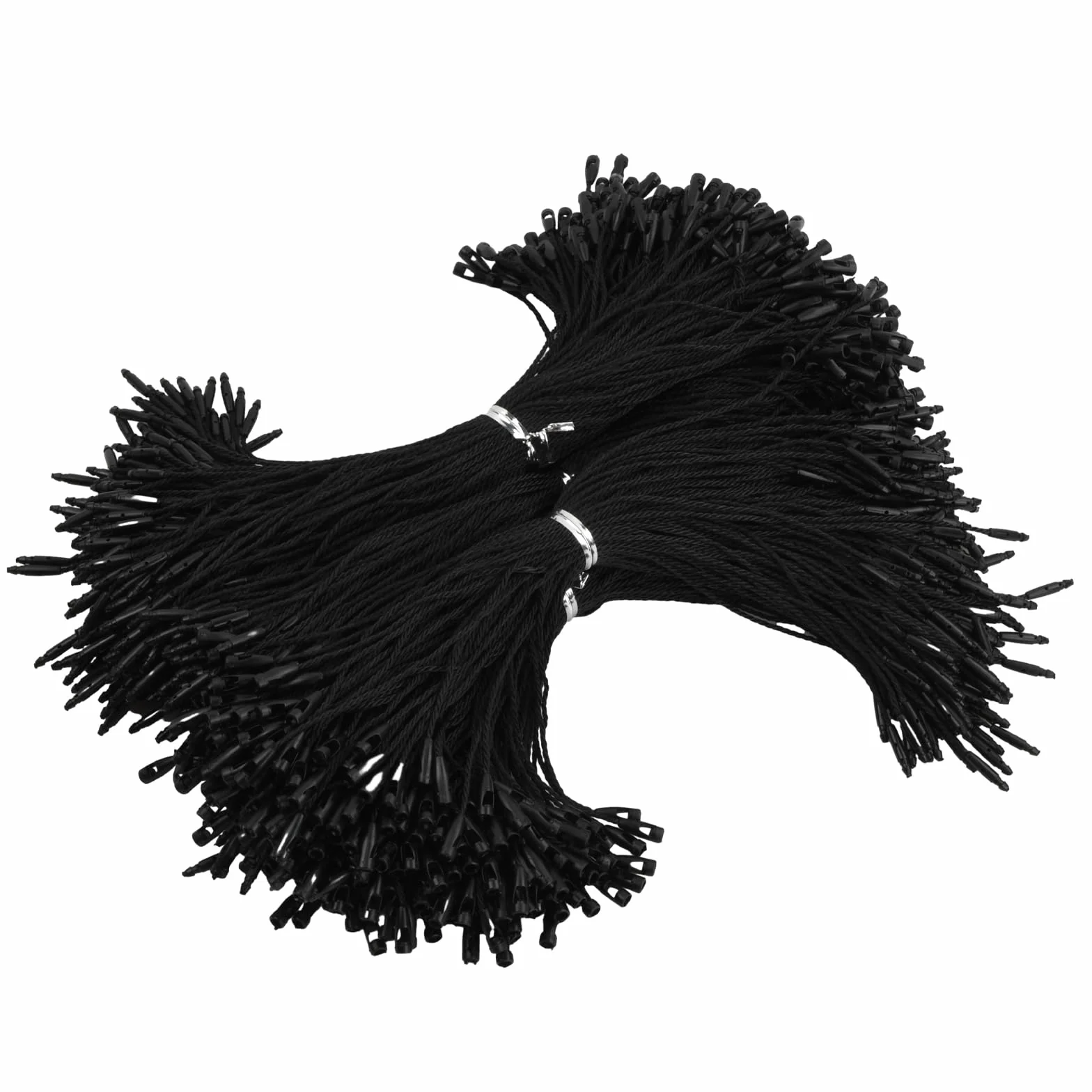 1000 Pezzi Stringhe per Etichette, Corda per Cartellini per Abbigliamento, String for Hang Tags con Chiusura a Scatto per Segnaprezzi Vestiti Gioielli Accessori per Valigie, 19.5CM (nero)