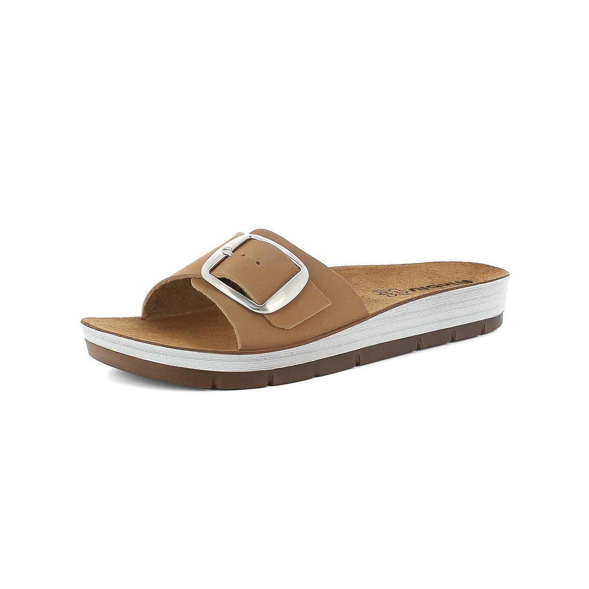 inblu Ciabatte Donna A Fascia Con Maxi Fibbia, Flessibili E Leggere, Plantare In Pelle Sandali a ciabattaDonna