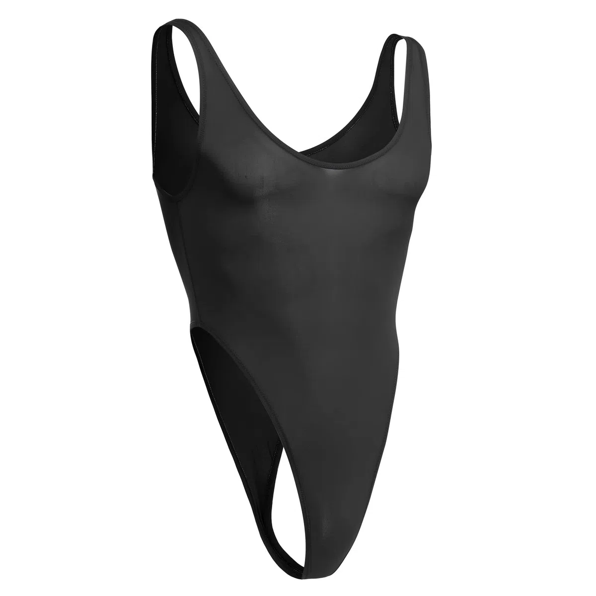 IBAKOM Biancheria da uomo Nylon Body Perizoma Body Tinta unita Dee U Collo Senza Maniche Taglio Alto Un Pezzo Intimo Mankini Costumi Da Notte
