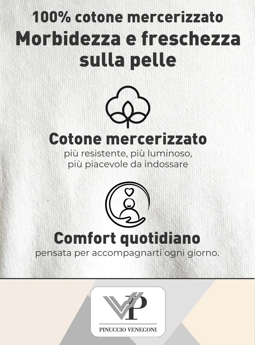 VP PINUCCIO VENEGONI Set da 2 Magliette Intime Uomo Cotone | Girocollo, Manica Corta, Bianche e Nere, Comfort Quotidiano | Made in Italy