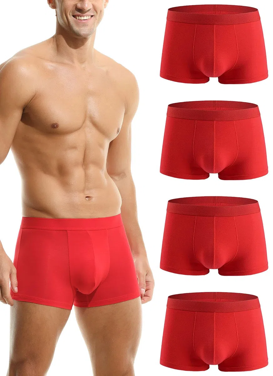HOEREV Boxer da Uomo in Fibra Modal Super Morbida, Confezione da 4