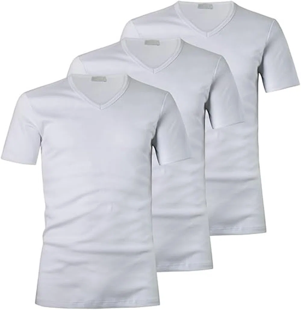 Generico Maglietta Intima Uomo Lana Cotone Offerta 3 Pezzi Scollo a v Maglia Intima Uomo Termica Invernale 1023
