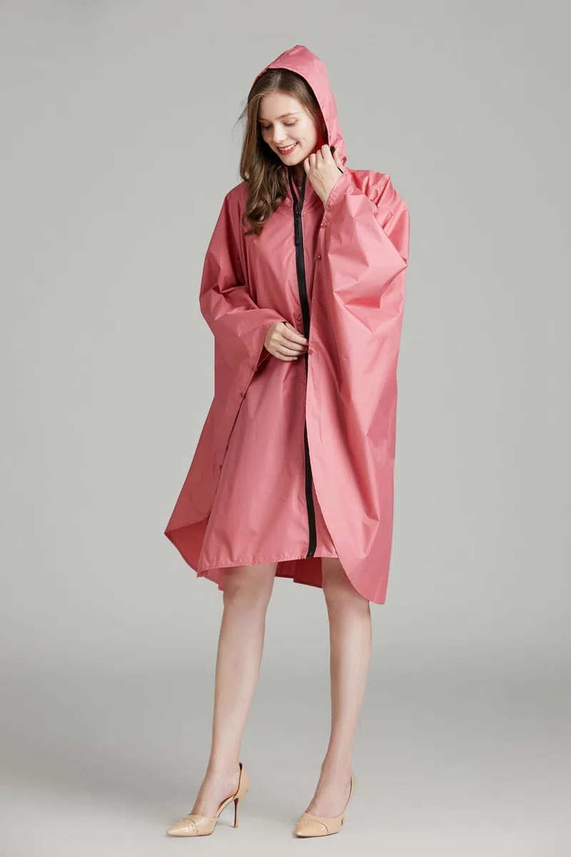 NUUR - Poncho antipioggia da donna, unisex, impermeabile, per festival, riutilizzabile, con cappuccio, per trekking, ciclismo, attività all’aria aperta, multiuso