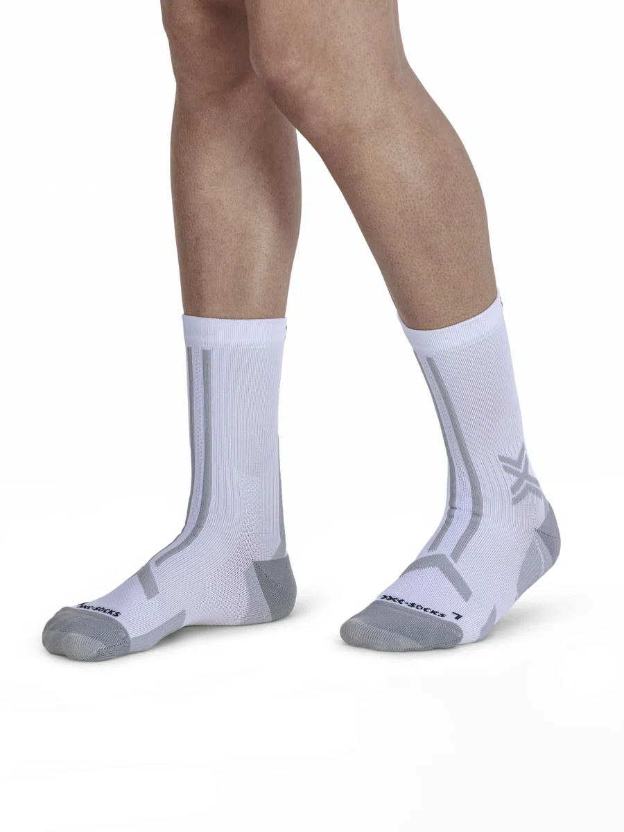 X-Socks Trailrun Discover Crew Calzini - Traspirante & Protettivi per Trail Running - Protezione Tendine d'Achille & Ristoro, Canale di Aerazione - Blu/Nero, 45 - Nero/Charcoal, 35-38