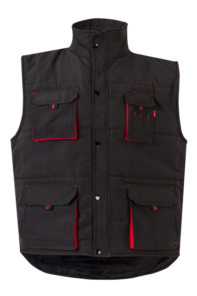 Velilla 205902 Gilet imbottito bicolore multi-tasca; colore nero e rosso; taglia
