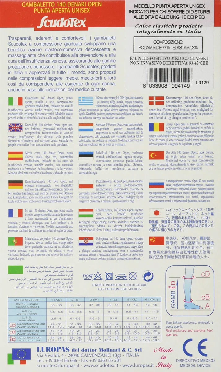 Scudotex Gambaletto Open, Daino, 140 Denari, Misura 3,1 Confezione da 2 pezzi