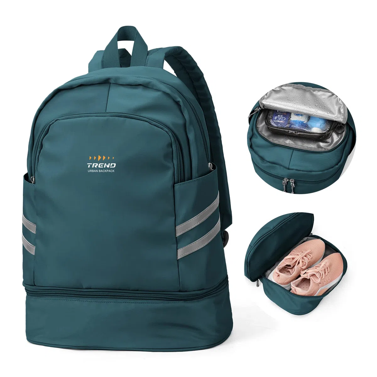 SZLX Zaino da Palestra per Donna Con Scomparto per Scarpe - Pieghevole, Grande per Laptop, Casual, Scuola, Sportivo - Borsa da Palestra per Nuoto e Yoga