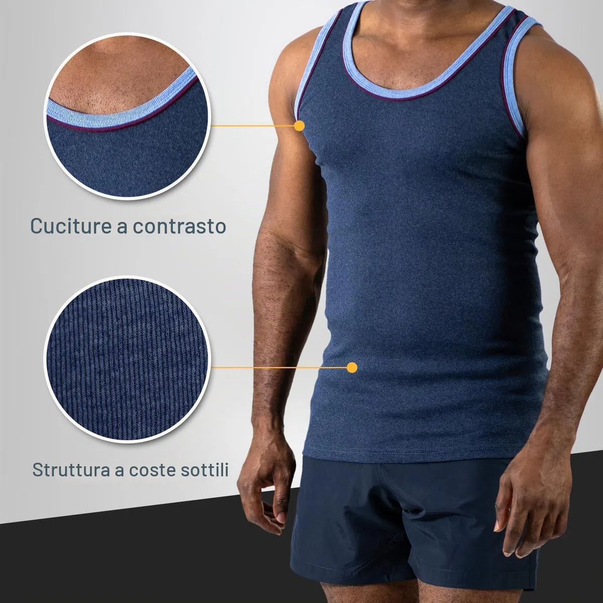 Confezione da MT® Canotta da uomo melange colori – uomo Canottiere Intime ascella camicie Sport camicie in confezione da 5 colori