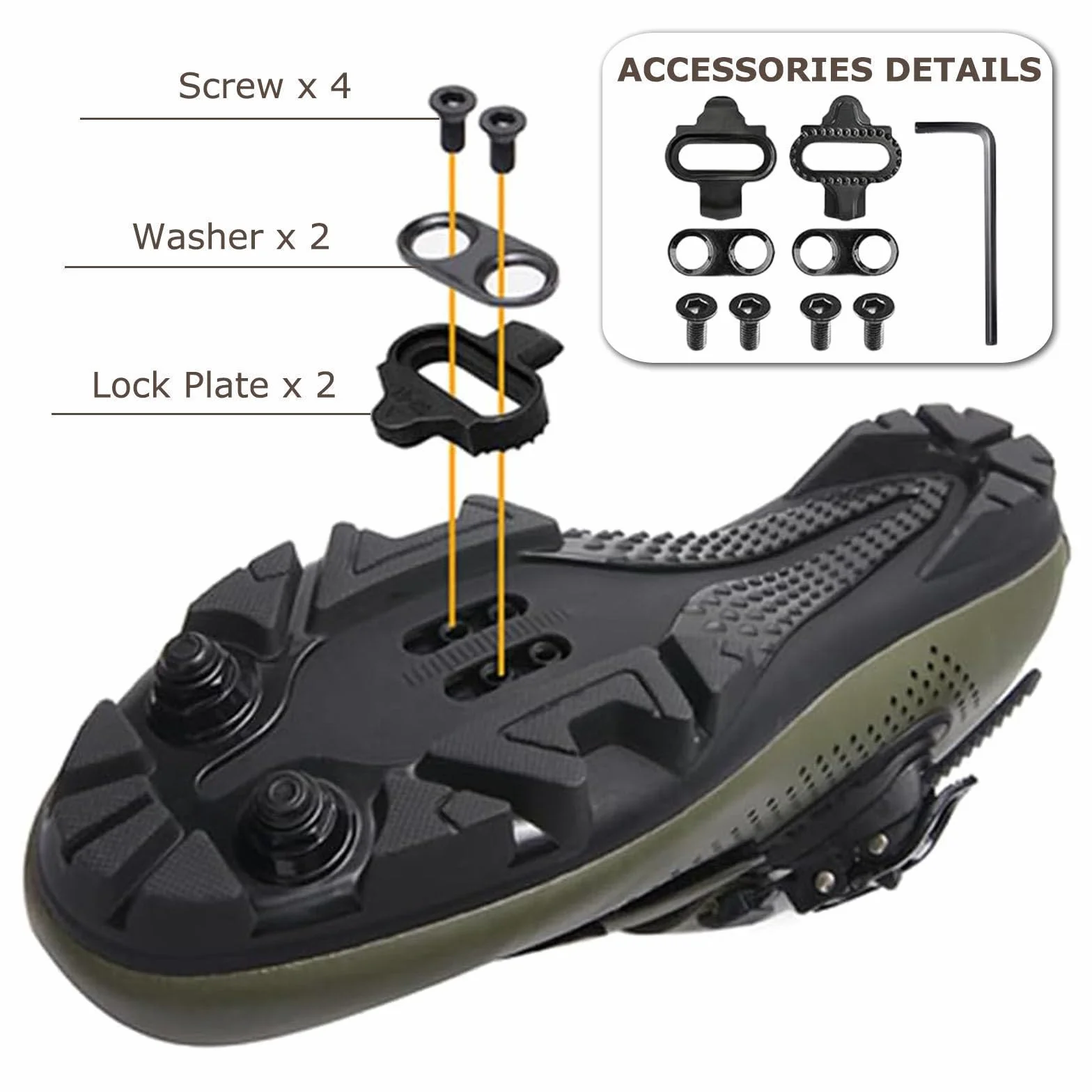 Surwin Scarpe Ciclismo MTB SPD, Scarpe Mountain Bike Traspiranti per Uomo Donna EU 36-47 Fibbia Girevole Sneakers Compatibili Pedali SPD con Bulloni e Tacchetti