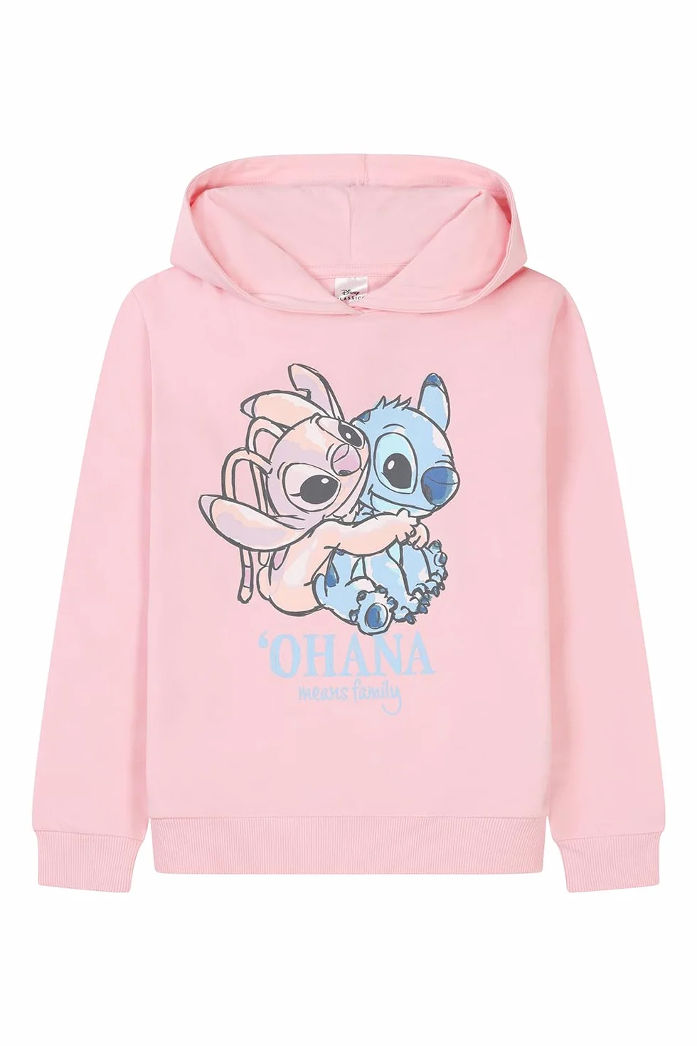 Disney Felpa con cappuccio rosa con scritta "Lilo and Stitch" e Angel, per bambine