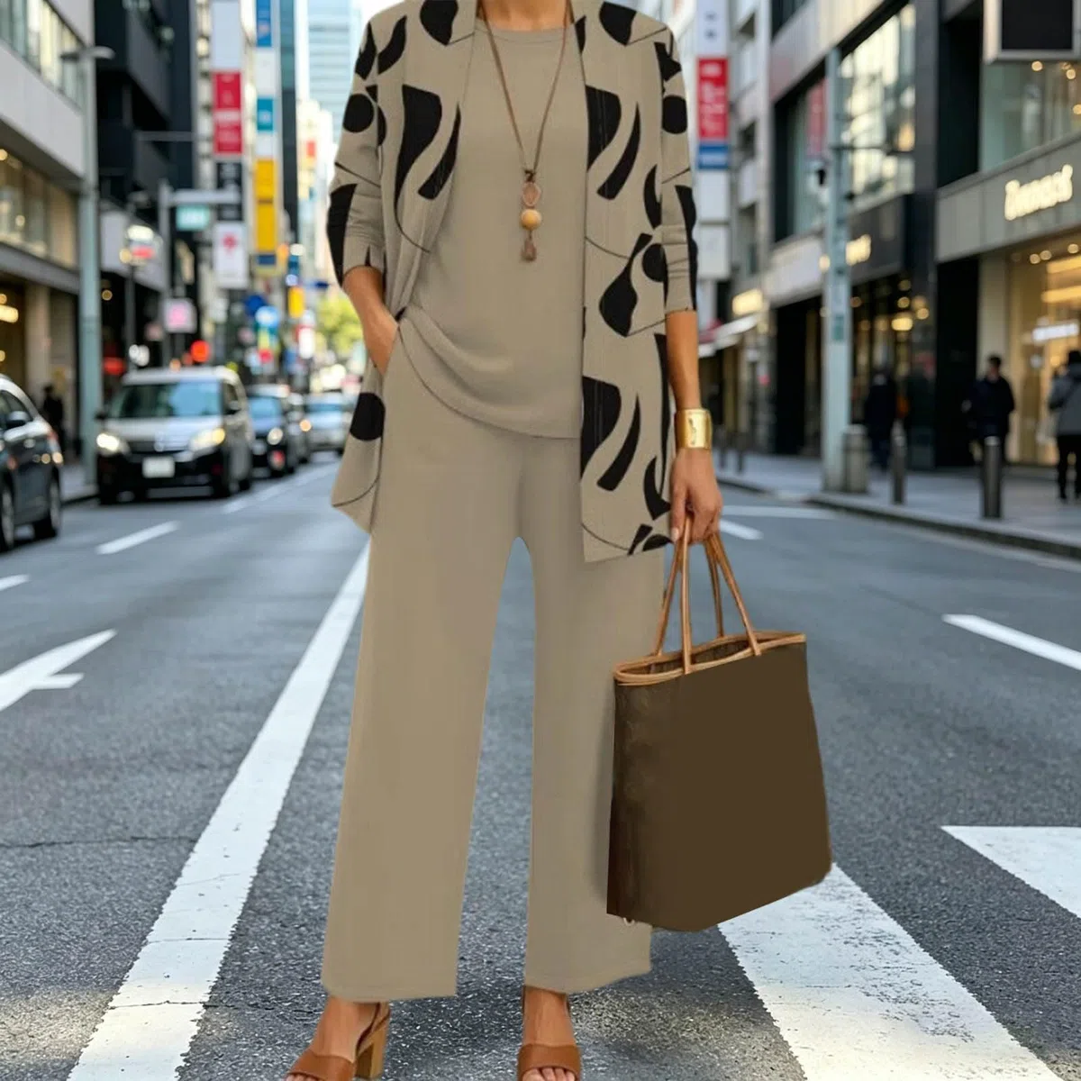 Generico Completo Donna Elegante Tailleur 3 Pezzi Curvy Abiti da Cerimonia con Pantaloni Completi Eleganti Vestiti per Business e Matrimoni