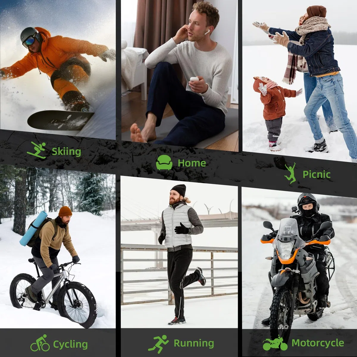 Acfoda Invernale Biancheria Intima Termica Uomo Traspirante Termiche Intimo Set Sci Funzionale per attività all'Aperto S-2XL