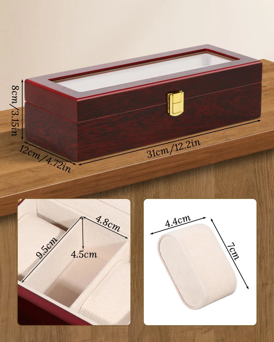 Espositore per orologi da uomo, in legno