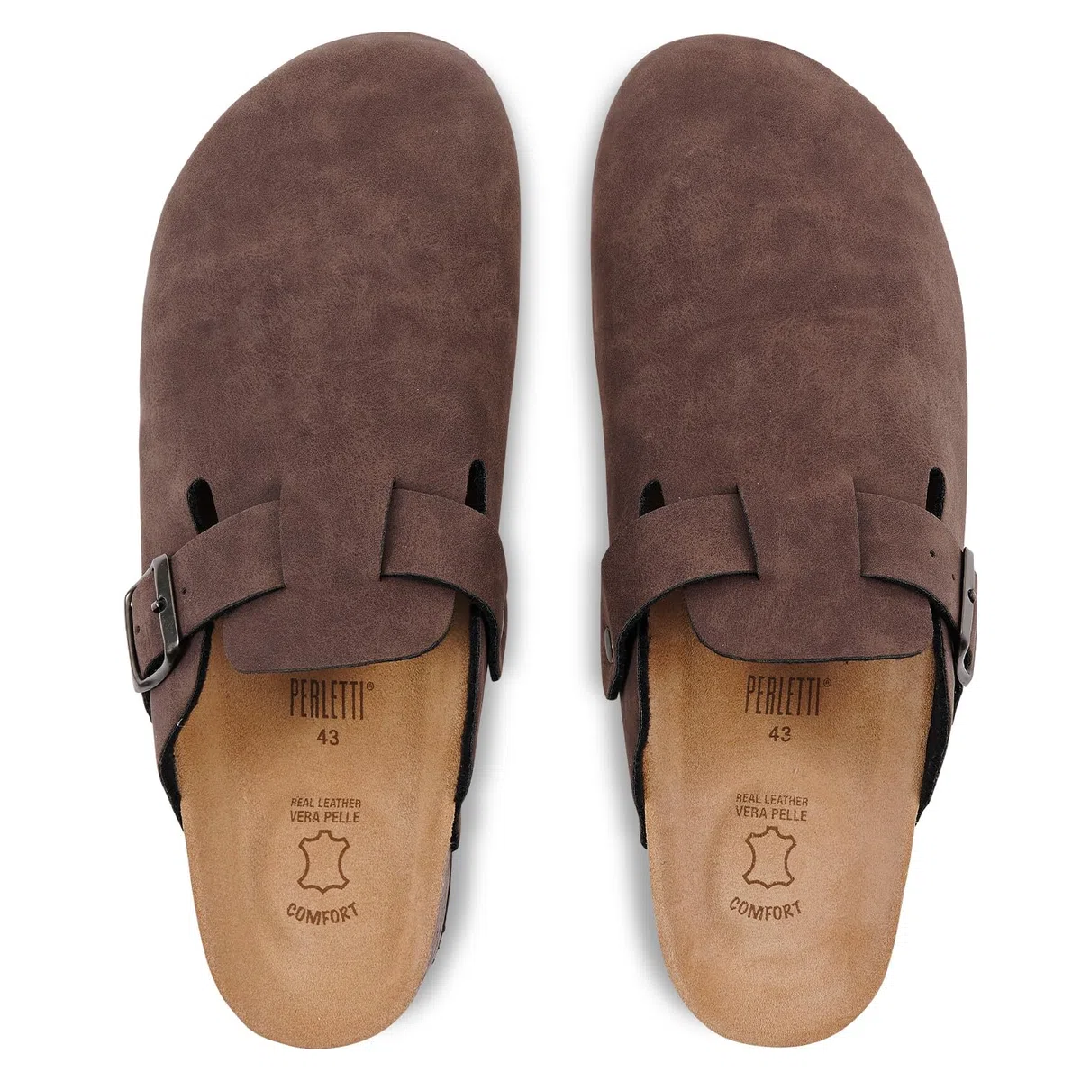 PERLETTI Ciabatte Donna Estive con Doppia Fibbia - Ciabatte Mare Dorate Comode - Sandali Comfort da Casa