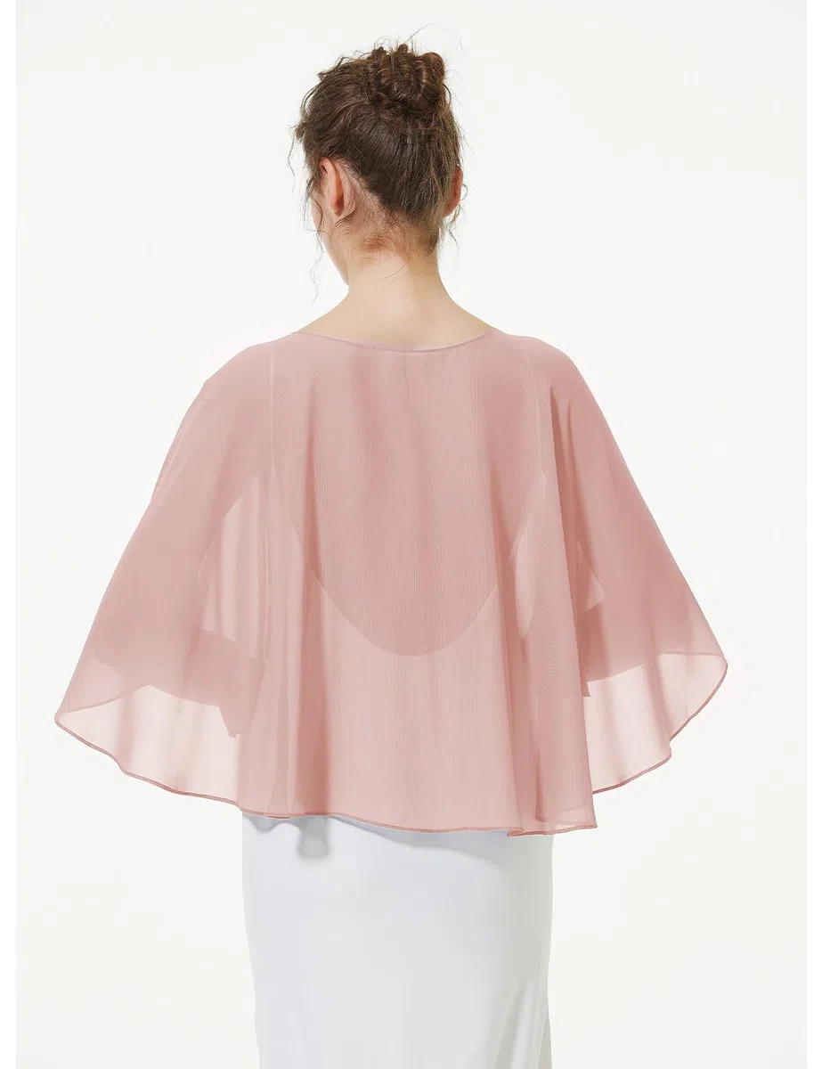 BEAUTELICATE Coprispalle Stola Chiffon stola Elegante Donna Chiffon Scialle Smanicata Bolero Cape Cardigan per Cerimonia Festive Matrimonio Sposa Abito Estivo