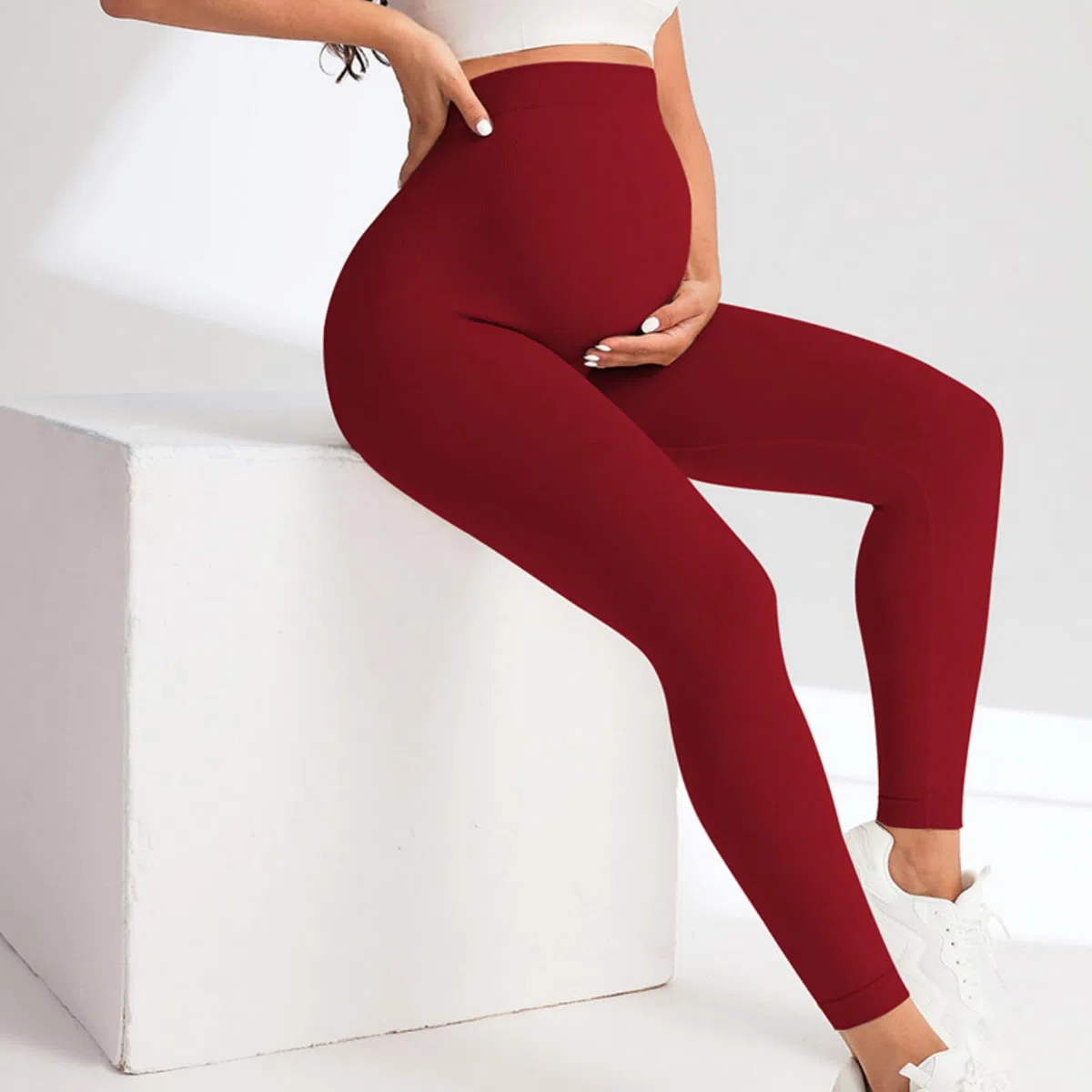 Leggins Solvea Gravidanza,Leggings Premaman Donna,Vita Alta con Supporto,Tessuto Opaco Morbido Elasticizzato,Traspirante,Ideali per Gravidanza,Casa e Yoga
