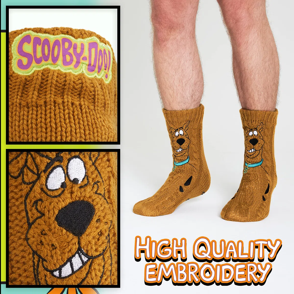 Scooby-Doo! Calze a Pantofola Uomo Antiscivolo Calzini Invernali Pantofole Divertenti Adulti