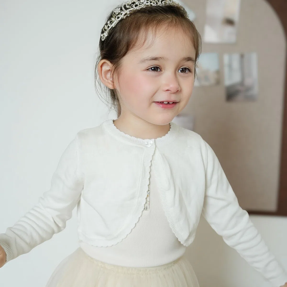 Cardigan da bambina lavorato a maglia, a maniche lunghe, in cotone, con un bottone, bolero per matrimoni, feste, cappotto, maglieria, per 1-14 anni