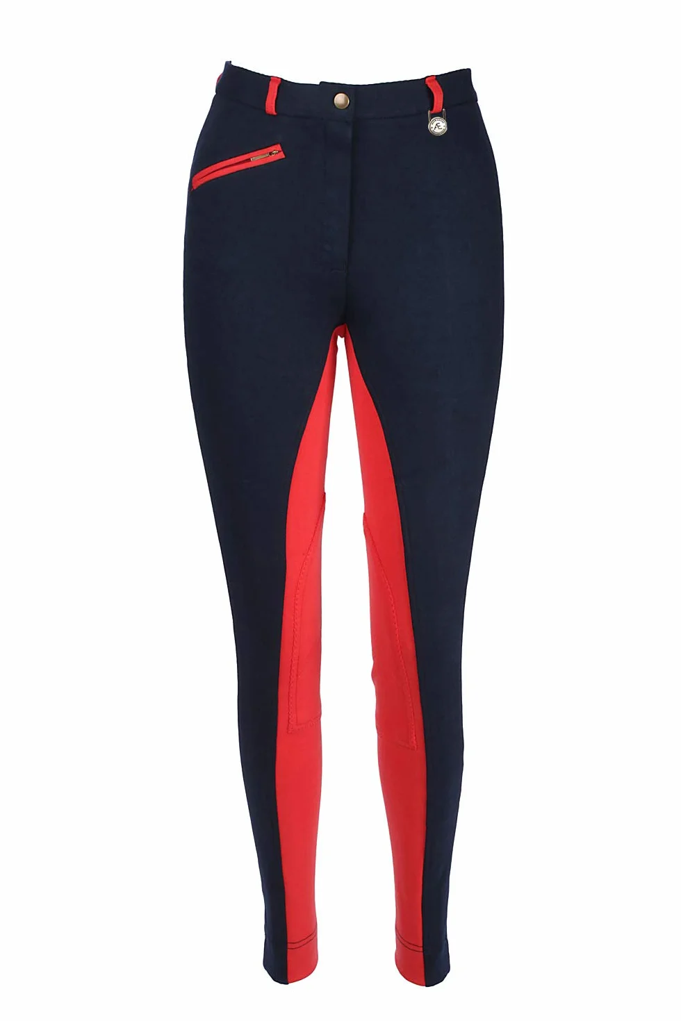 Bambini Corsa Pantaloni da Equitazione Boy/Bambine Morbido Elastico Jods jodphurs Blu Scuro con Rossa da Sconto Animale Domestico Accessori