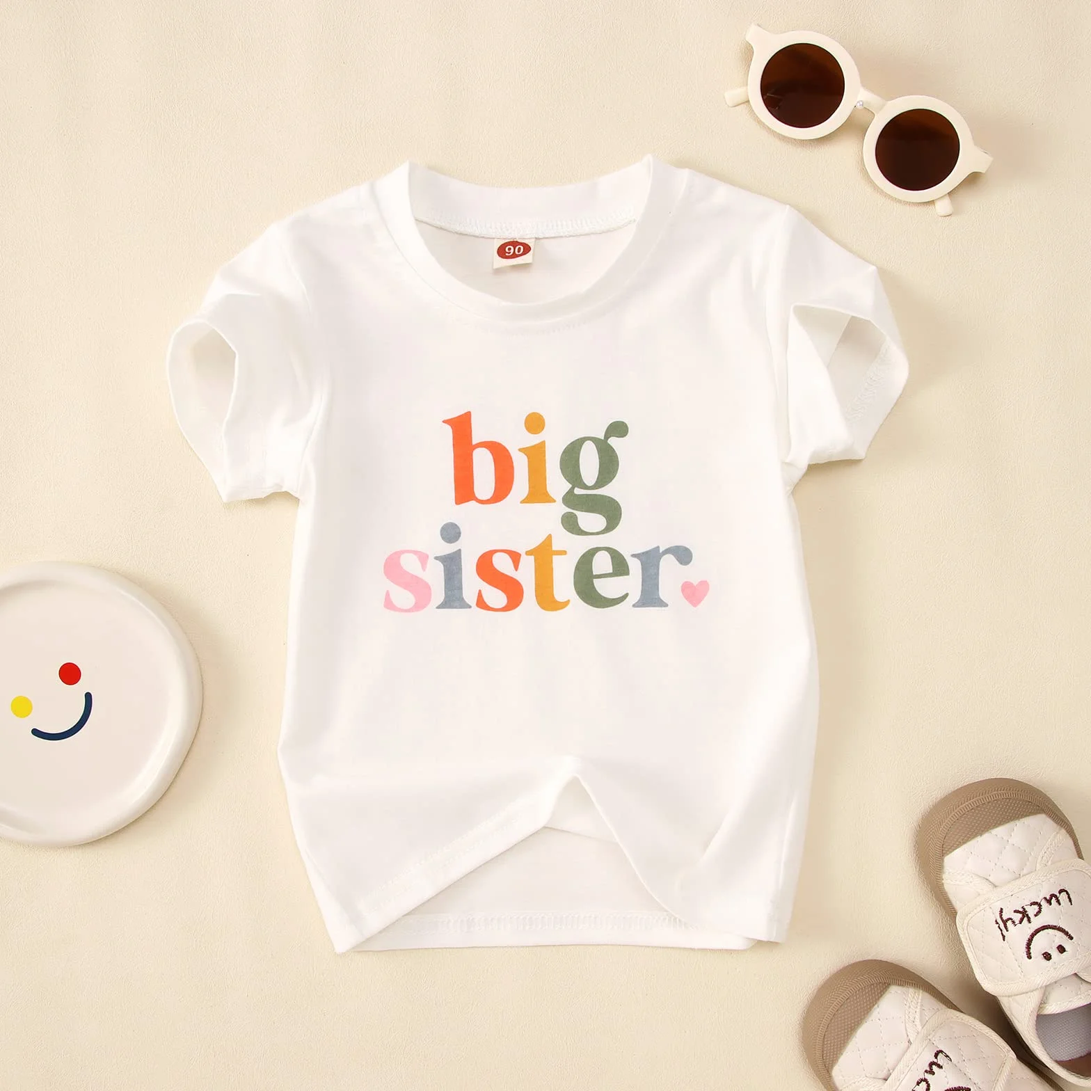 Big Sister Shirt Baby Annuncio per ragazze Vestito Grande Sorella Maglietta estiva a maniche corte Top Promoted to Big Sister Tees Dolce girocollo Camicia in cotone
