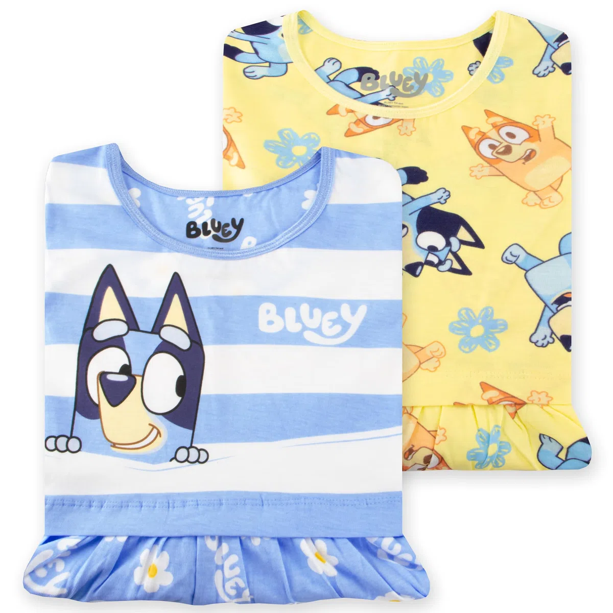 BlueY Vestiti Ragazze, Confezione da 2 Vestiti di Cotone, Vestito A Maniche Corte Ragazze L'Estate