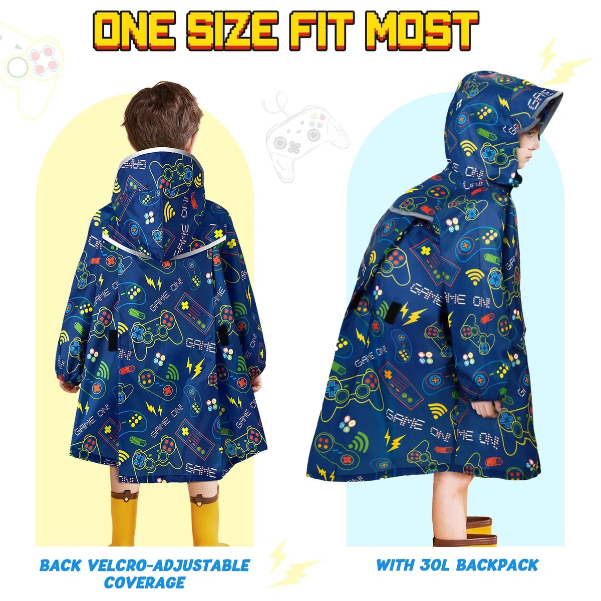 WAWSAM poncho Impermeabile Bambini Giacca Antipioggia Leggera per Ragazzi