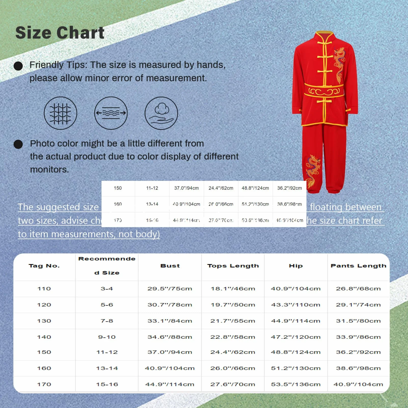 Oyolan Unisex Abbigliamento Arti Marziali Tai Chi Bambino Costume Cinese Tradizionale Vestito Kung Fu 3-16 Anni