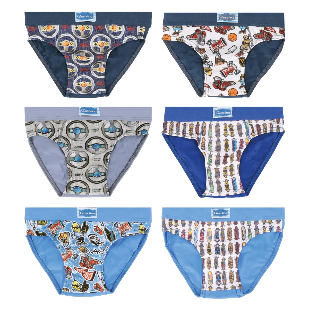 Slip Bambino Ragazzo 6 Pezzi Fantasia Cotone